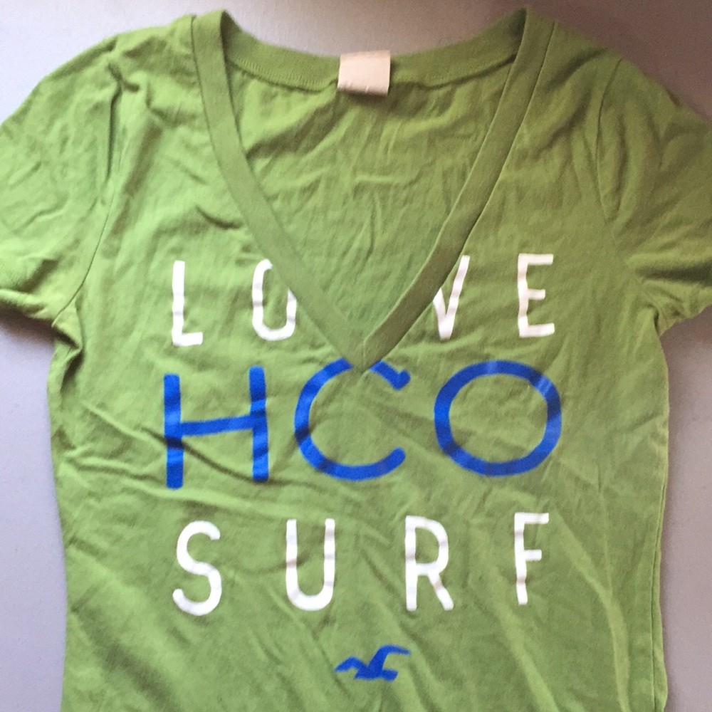 Hollister green V-neck S NWOT